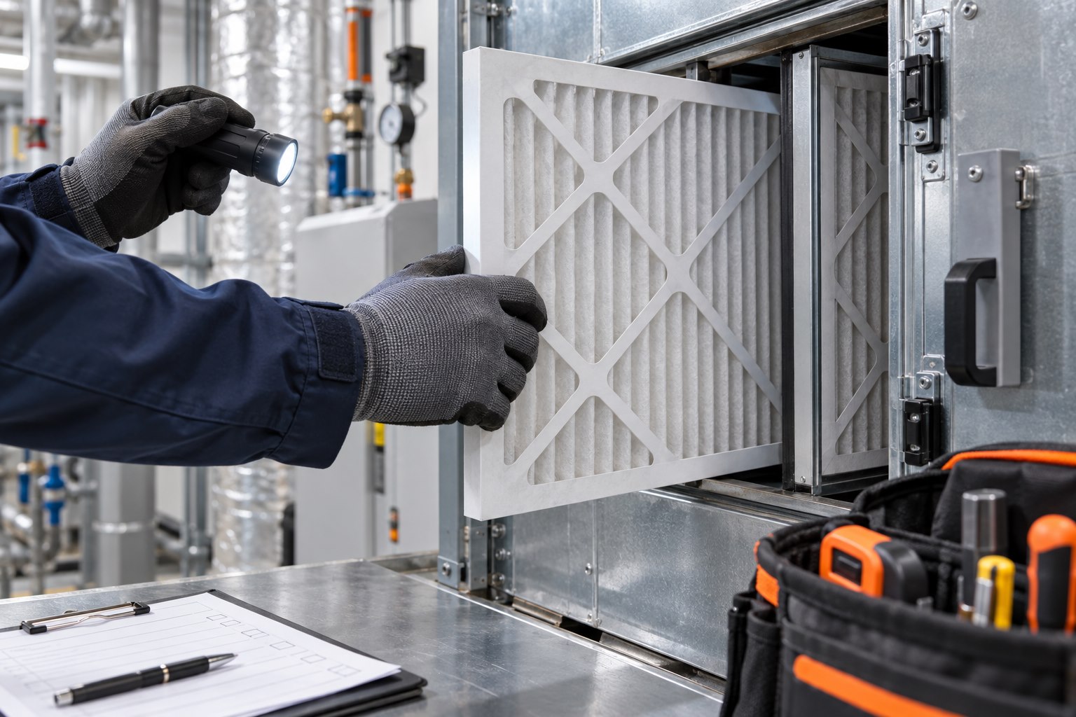 Illustrative routine air filter inspection